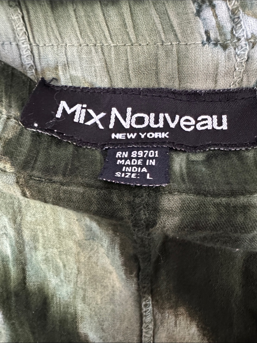 Tie-Dye Crinkle Skirt - Green, Brown & Pink - Picture 2 of 11